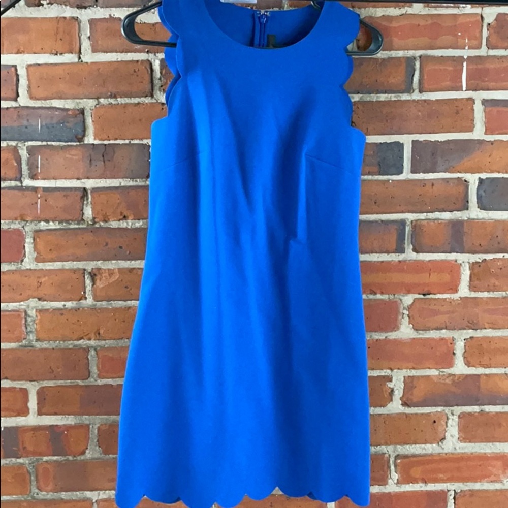 Royal blue scalloped sleeve dress